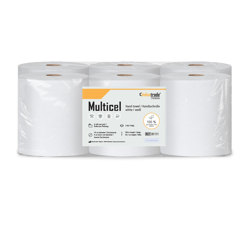 Meditrade Multicel Handtuchrolle 2-lagig – Länge: 140 m | Breite: 19,7 cm | Inhalt: 6 Rollen – Variantenansicht 81111