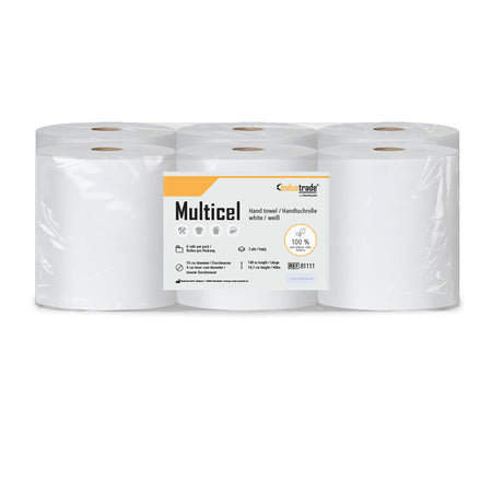Meditrade Multicel Handtuchrolle 2-lagig – Länge: 140 m | Breite: 19,7 cm | Inhalt: 6 Rollen – Variantenansicht 81111