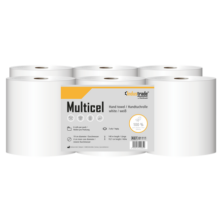Meditrade Multicel Handtuchrolle 2-lagig – Länge: 140 m | Breite: 19,7 cm | Inhalt: 6 Rollen – Variantenansicht 81111 2