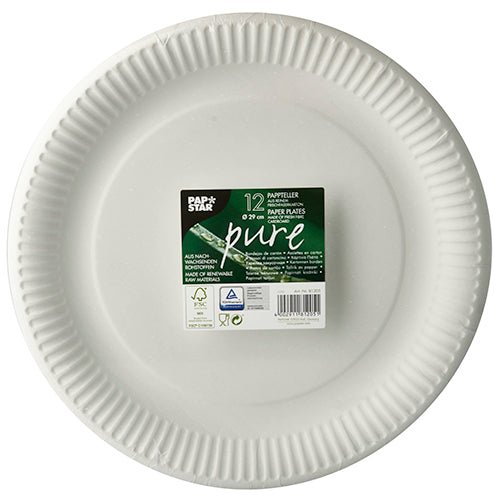 PAPSTAR 12 Teller, Pappe "pure" rund, weiss