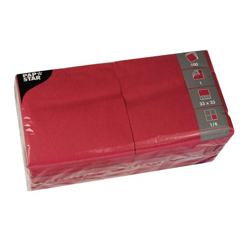 PAPSTAR 500 Servietten, 1-lagig 1/4-Falz 33 cm x 33 cm