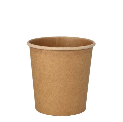 PAPSTAR Suppenbecher rund, 9,8 cm, braun, ideal für Suppen | Folie (25 Stück)