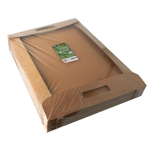 PAPSTAR 10 Tragetabletts, Pappe "pure" braun