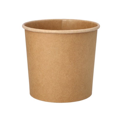 PAPSTAR Suppenbecher aus Pappe, braun, Ø 11,5 cm, 11 cm hoch | Folie (25 Stück)