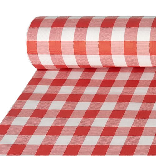 PAPSTAR Papiertischtuch rot mit Damastprägung, Vichy Karo Design | Karton (1 Rolle)