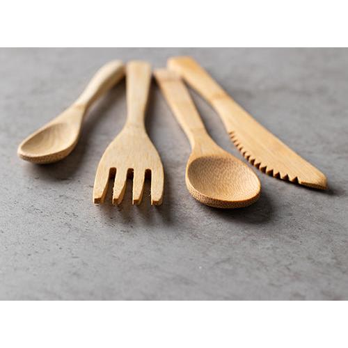 PAPSTAR Gabeln aus Bambus "pure", 16,5 cm, umweltfreundlich | Beutel (10 Stück)