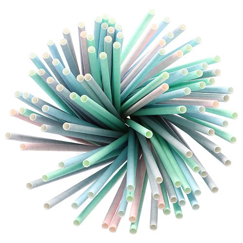PAPSTAR Trinkhalme aus Papier, 21 cm, farbig sortiert, Ø 6 mm | Folie (200 Stück)