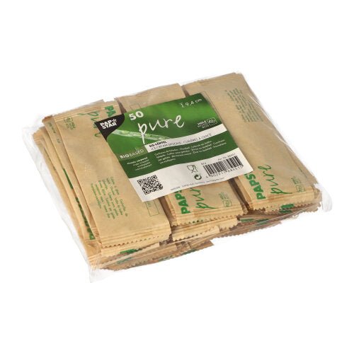 PAPSTAR Eislöffel Holz "pure" 9,4 cm, einzeln verpackt in Papier | Schrumpffolie (50 Stück)