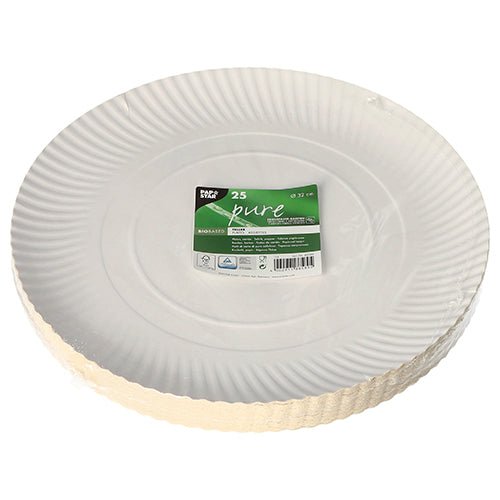 PAPSTAR 25 Teller, Pappe "pure" rund weiss