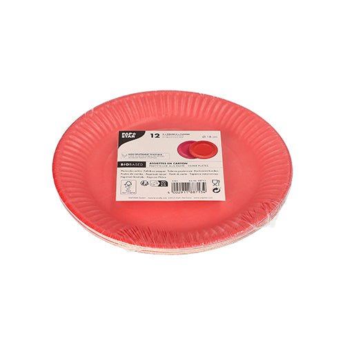PAPSTAR 12 Teller, Pappe rund Ø 18 cm farbig sortiert