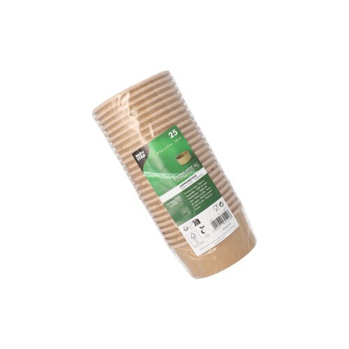 PAPSTAR Suppenbecher rund, 180 ml, braun, ideal für Suppen | Folie (25 Stück)