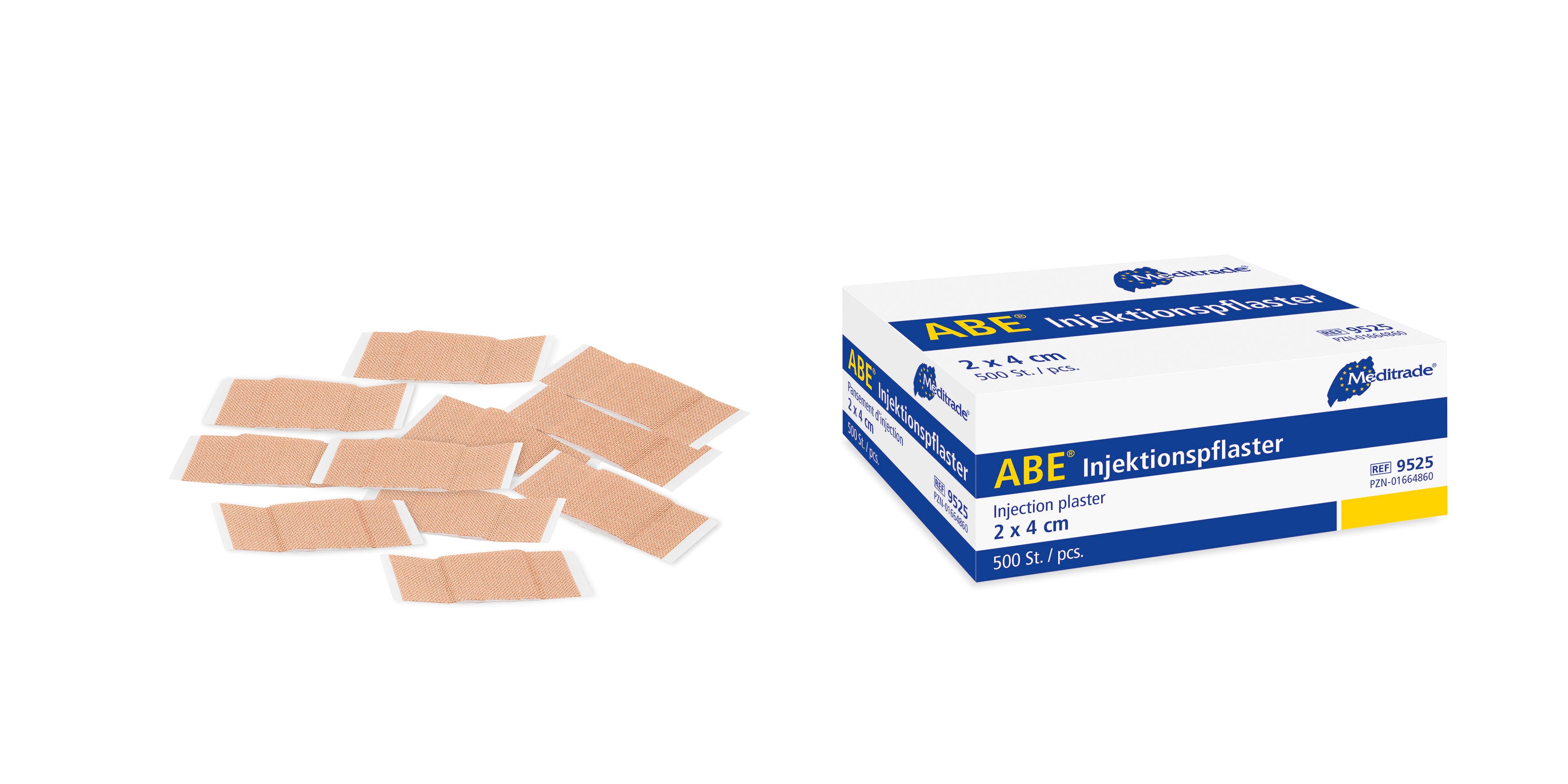 Meditrade ABE® Injektionspflaster – Maße: 2 × 4 cm | Inhalt: 500 Stück