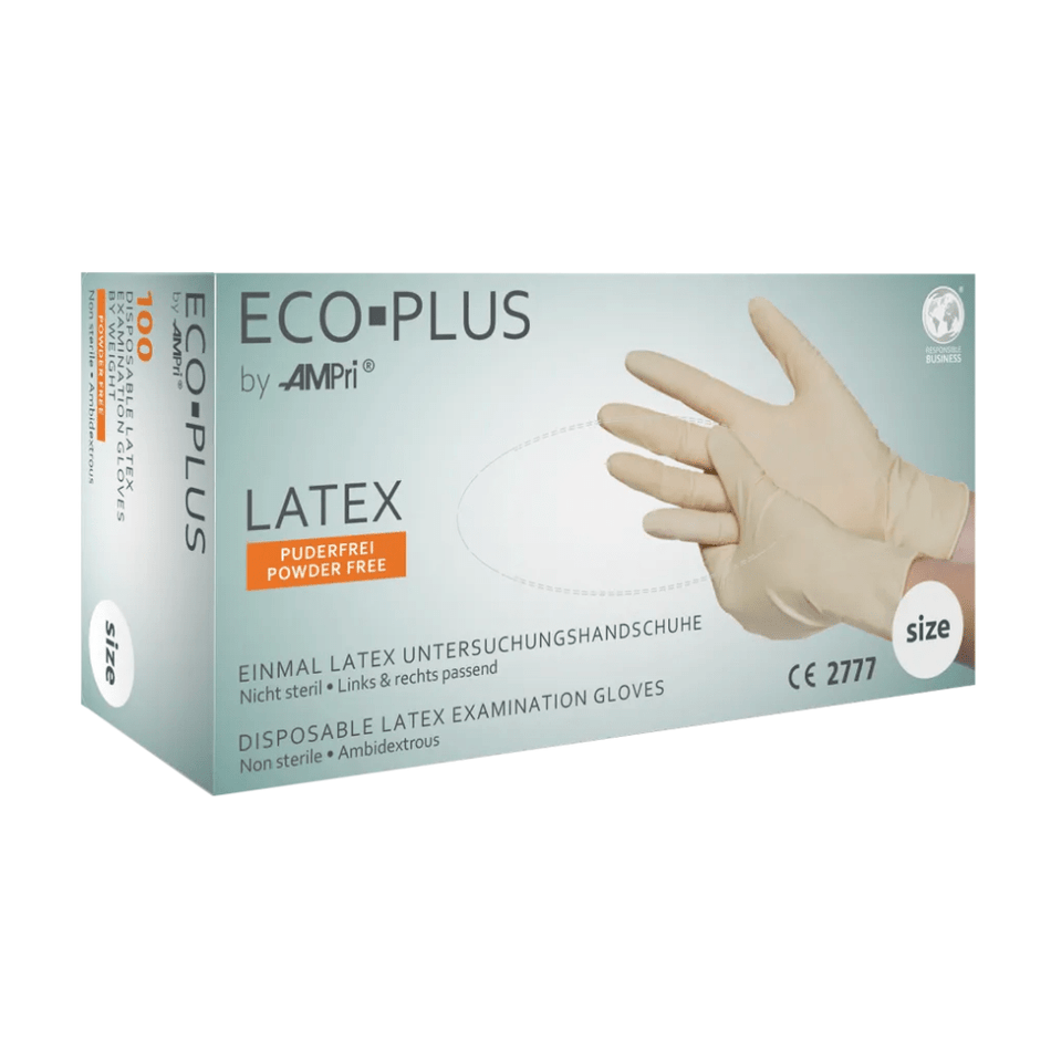 AMPri ECO-PLUS Latexhandschuhe puderfrei, weiß