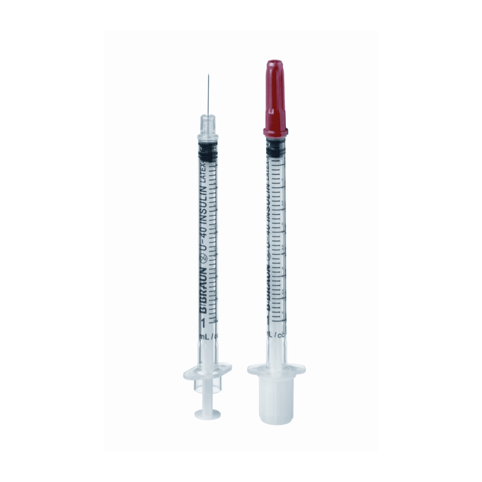 B. Braun Omnican® 40 Einmal-Insulinspritze für U-40-Insulin mit integrierter Kanüle, 1 ml | Packung (100 Stück)