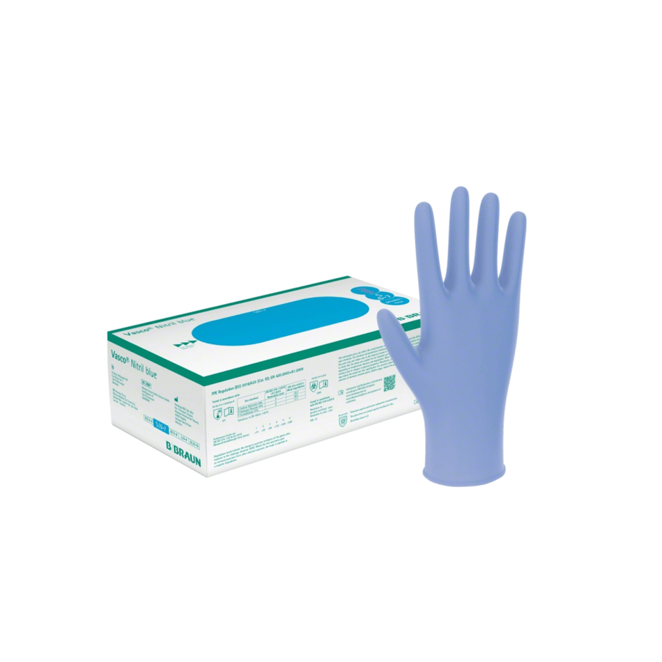 B. Braun Vasco® Nitril blue Untersuchungshandschuh mit Rollrand
