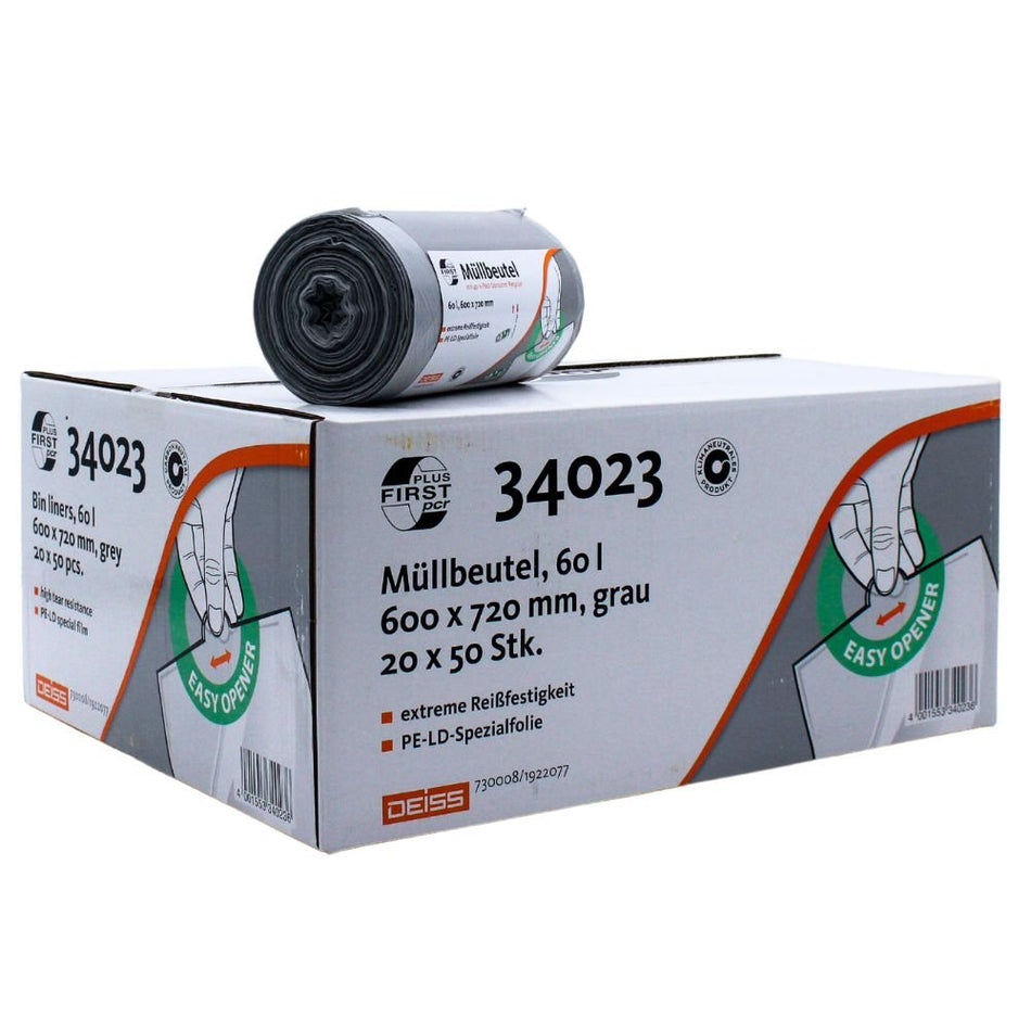 DEISS First Plus Pcr Müllbeutel 60 Liter, 34042