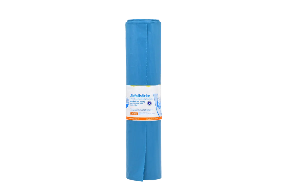 DEISS PREMIUM Abfallsäcke 120 Liter, Recycling-LDPE blau - 1 Karton a 250 Stück DEISS