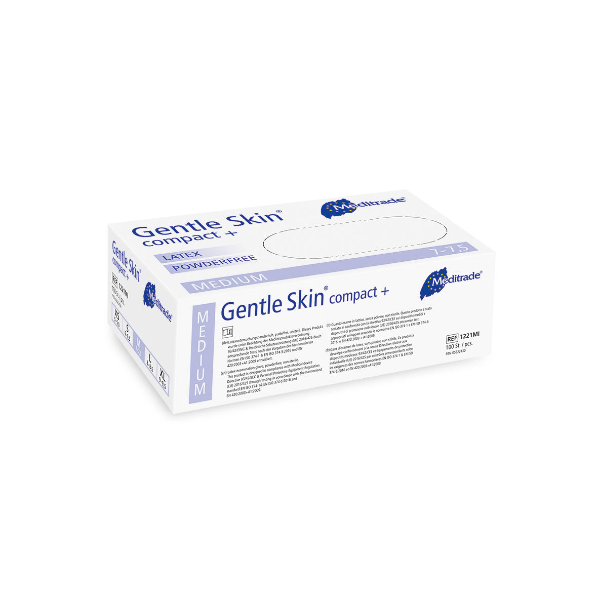 Meditrade Gentle Skin compact+ Untersuchungshandschuh aus Latex – Verpackungsansicht 2