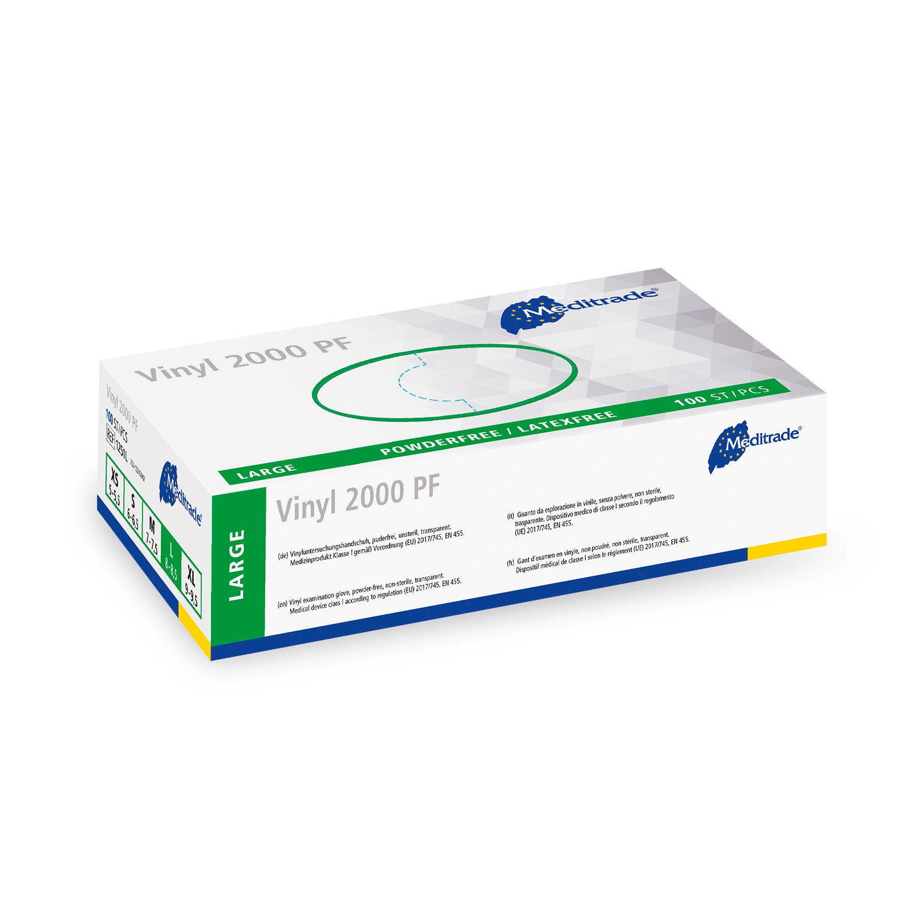 Meditrade Vinyl 2000 PF Untersuchungshandschuh aus Vinyl