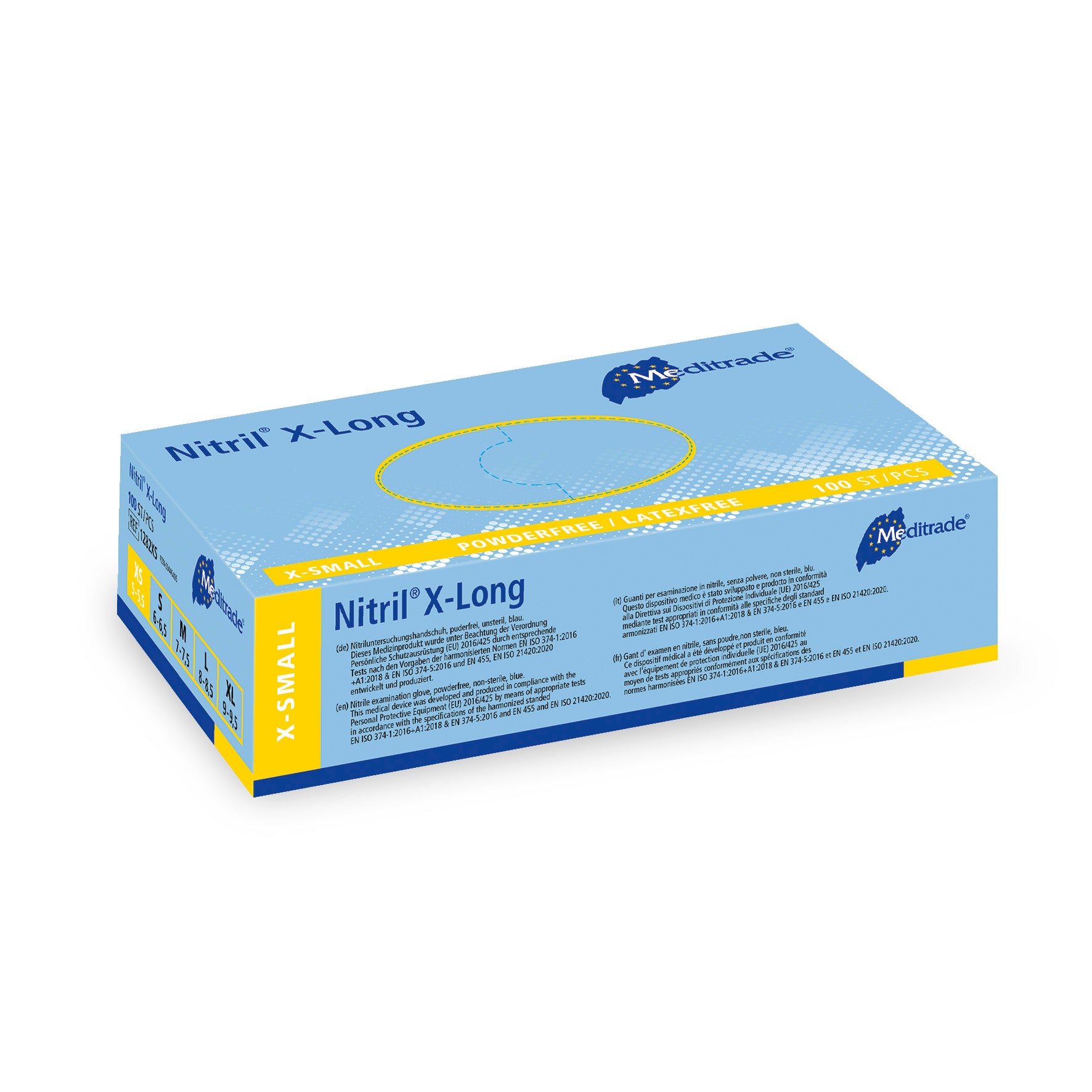 Meditrade Nitril® X-Long Untersuchungshandschuh aus Nitril – Verpackungsansicht 4
