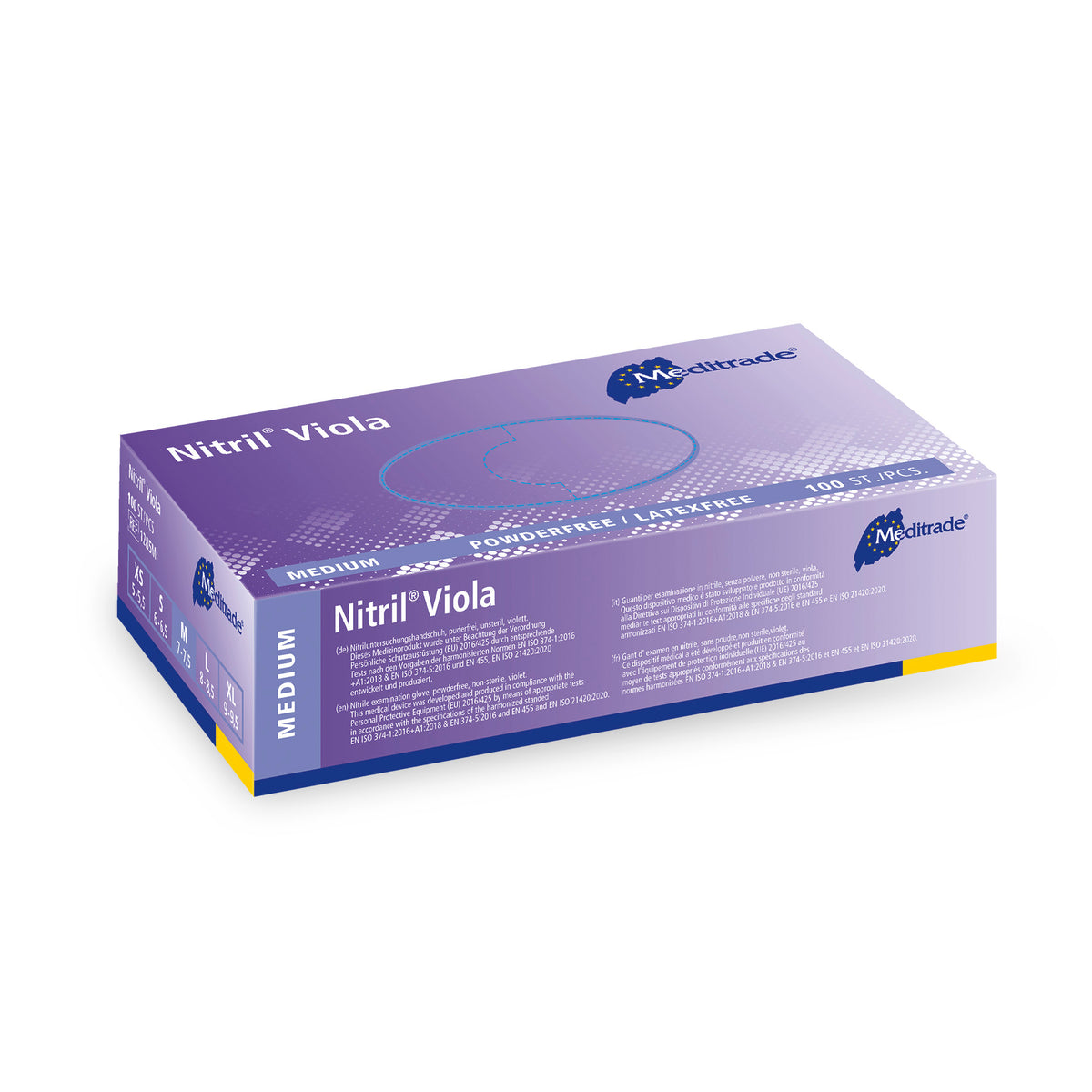Meditrade Nitril Viola Untersuchungshandschuh – Verpackungsansicht 4