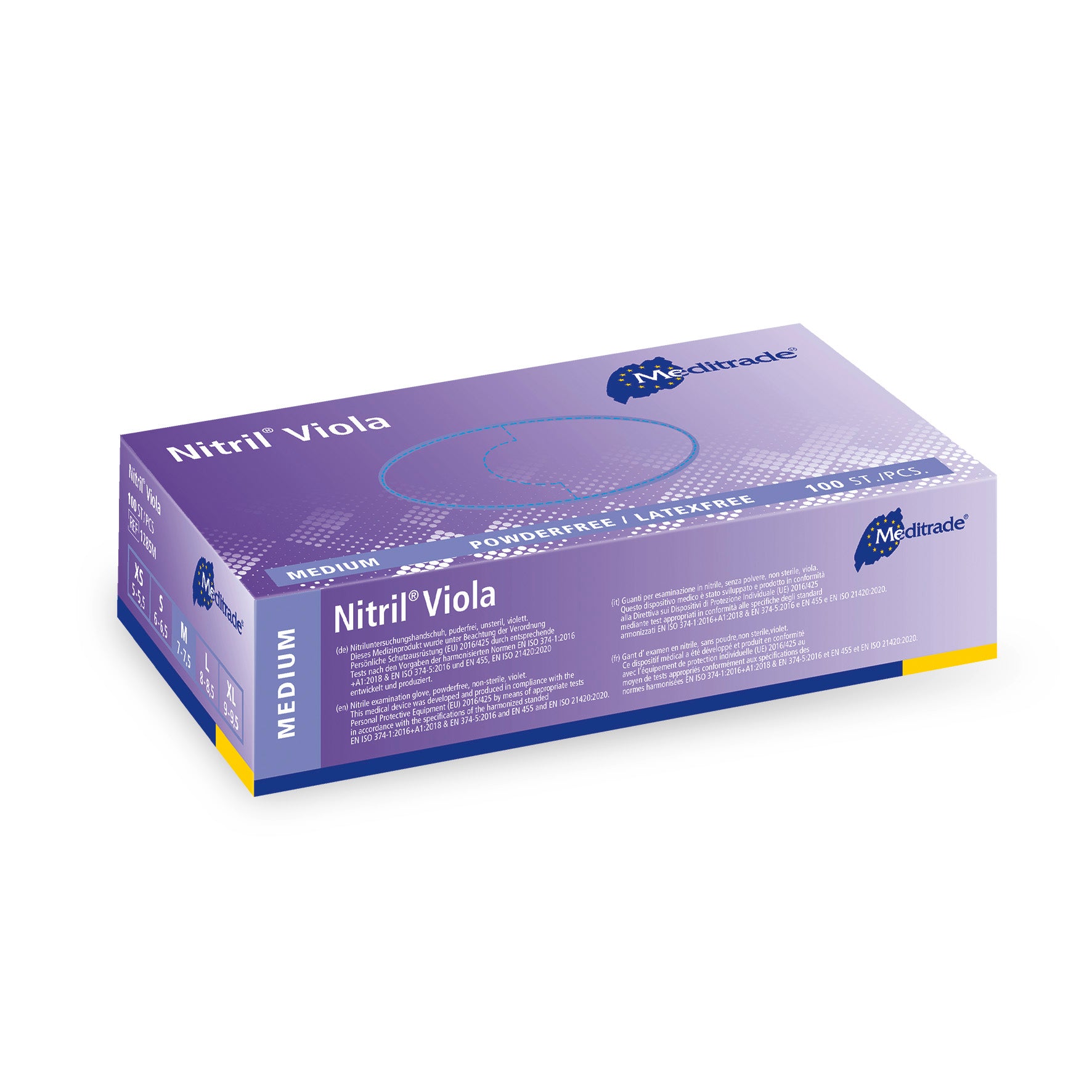 Meditrade Nitril Viola Untersuchungshandschuh – Verpackungsansicht 4