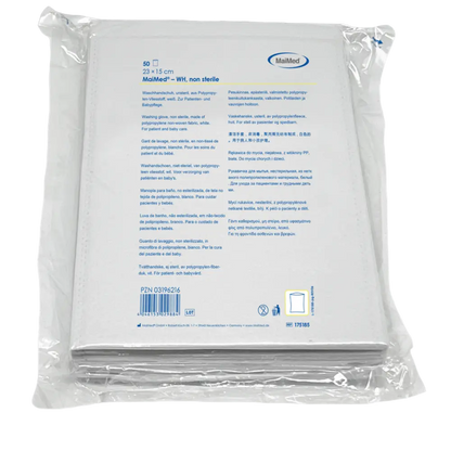 MaiMed Waschhandschuh - Weiß - 23 cm x 15 cm - 50 stk. Medical Deal