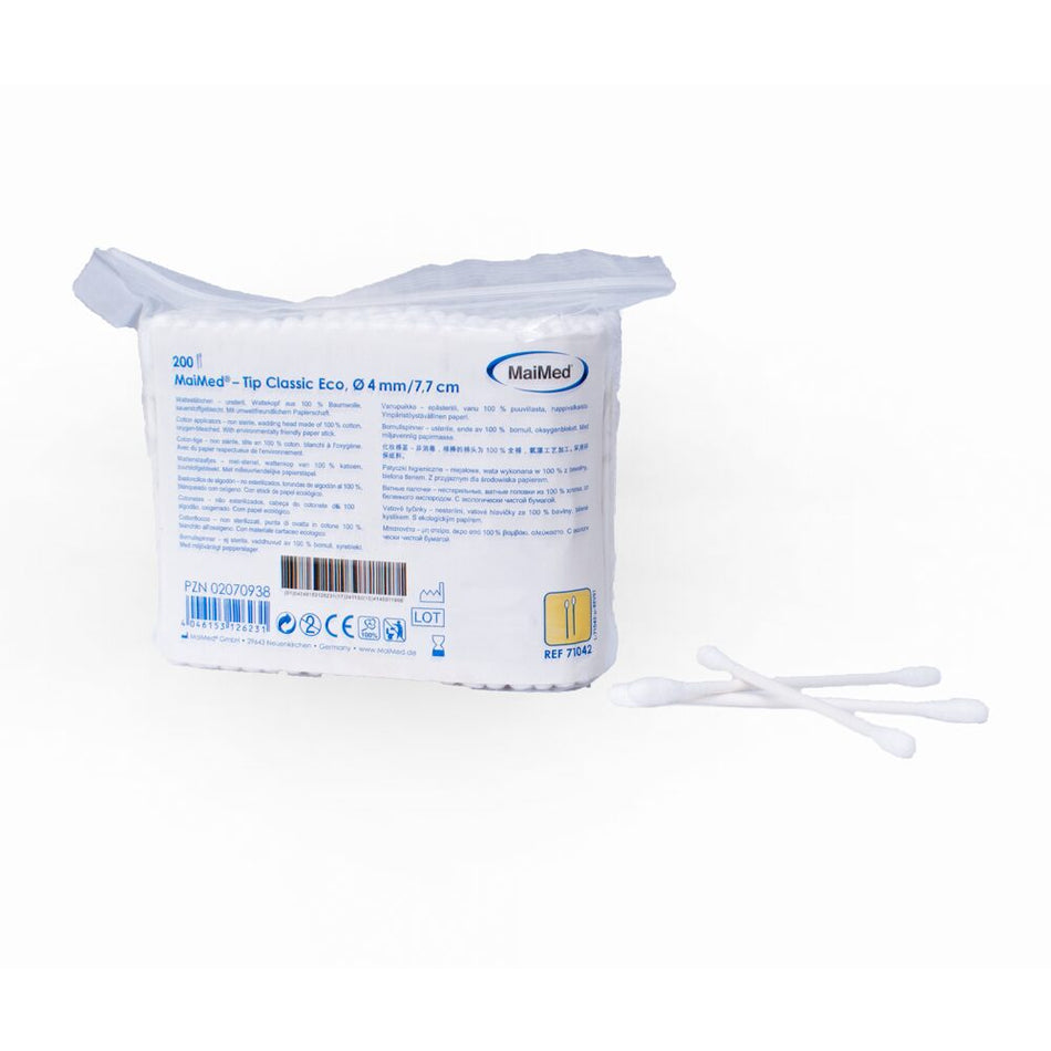 MaiMed® Tip Classic Eco (mit Pappstäbchen) - Wattestäbchen