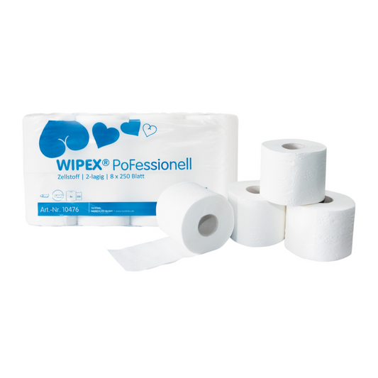 WIPEX PoFessionell Toilettenpapier - 2-lagig - 64 Rollen