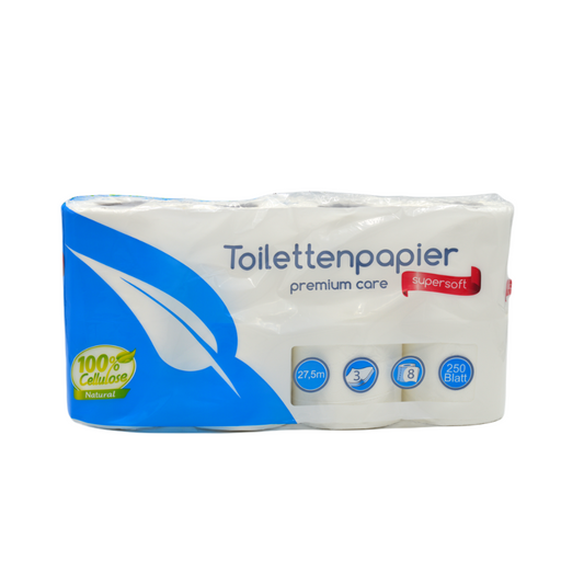 Toilettenpapier premium care Supersoft 3-lagig - 64 Rollen