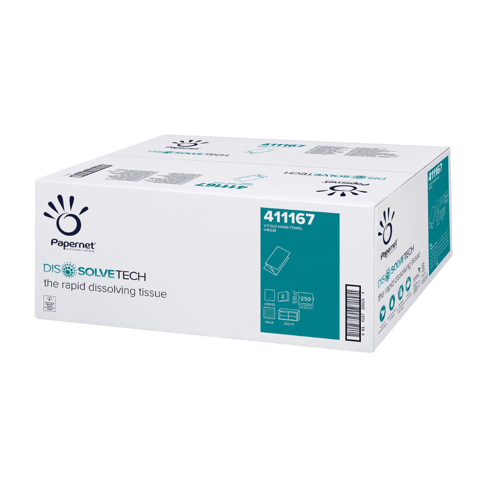 Papernet Falthandtuch 411167, V-Falz, 2-lg, Zellstoff - Karton  | Karton (15 Packungen)
