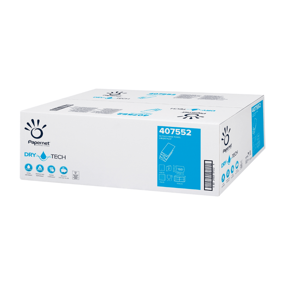 Papernet Papierhandtücher 407552, 2000 Blatt, 2-lagig W-Falz  | Karton (20 Packungen)