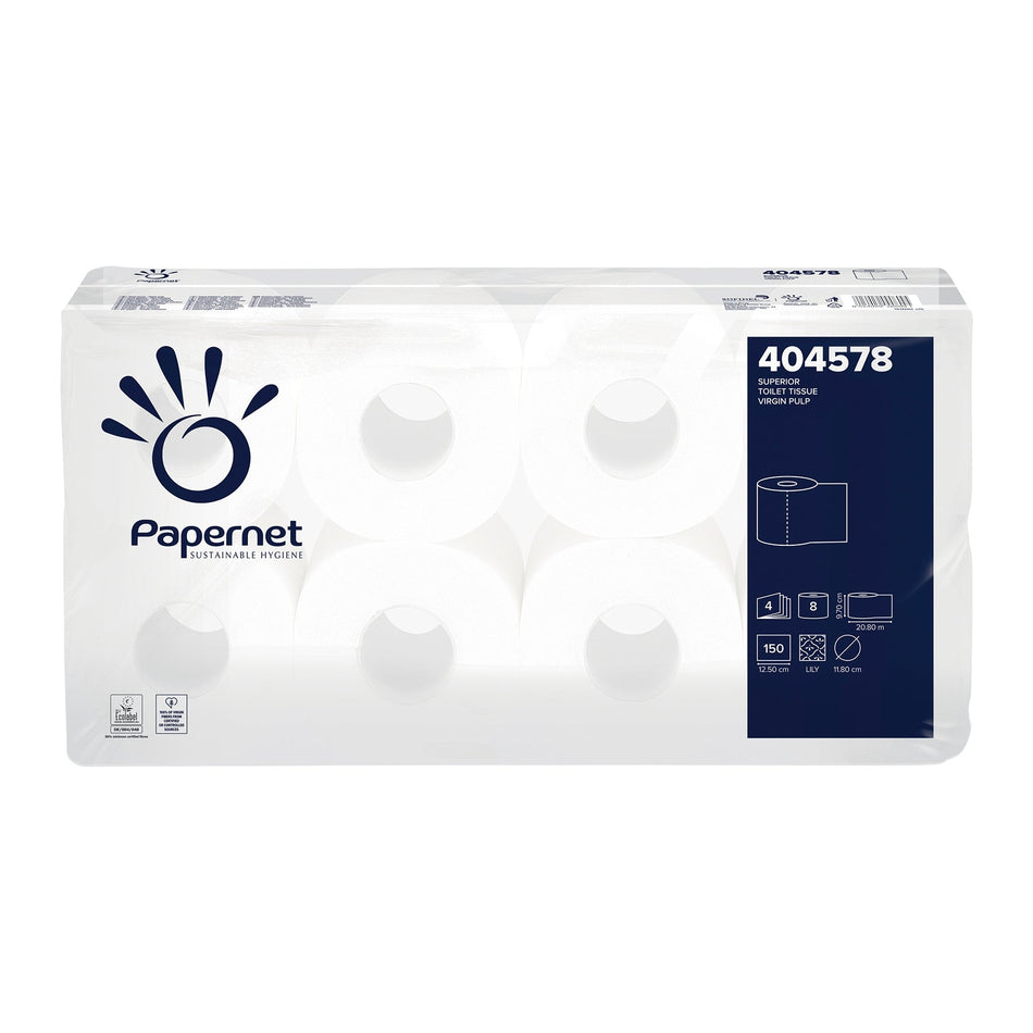 Papernet Toilettenpapier 404578, 8 Rollen, 4-lagig