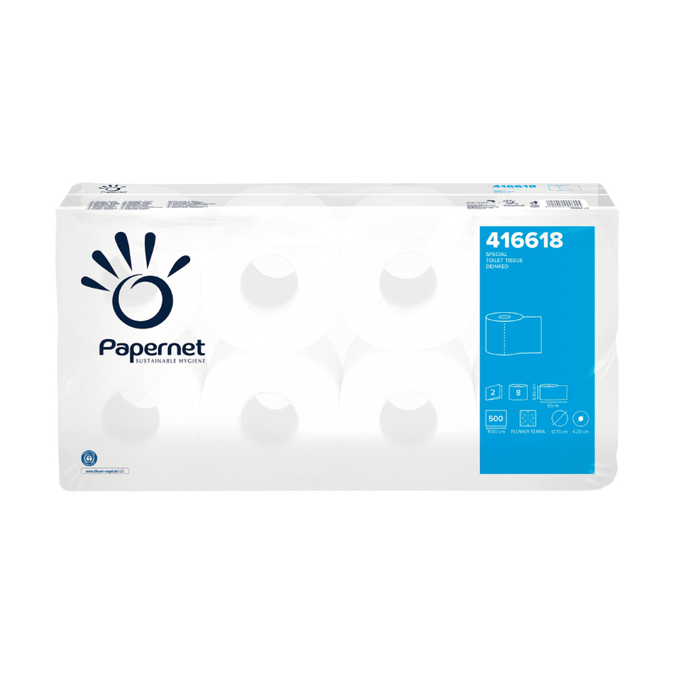 Papernet Toilettenpapier 416618, 8 Rollen, 2-lagig
