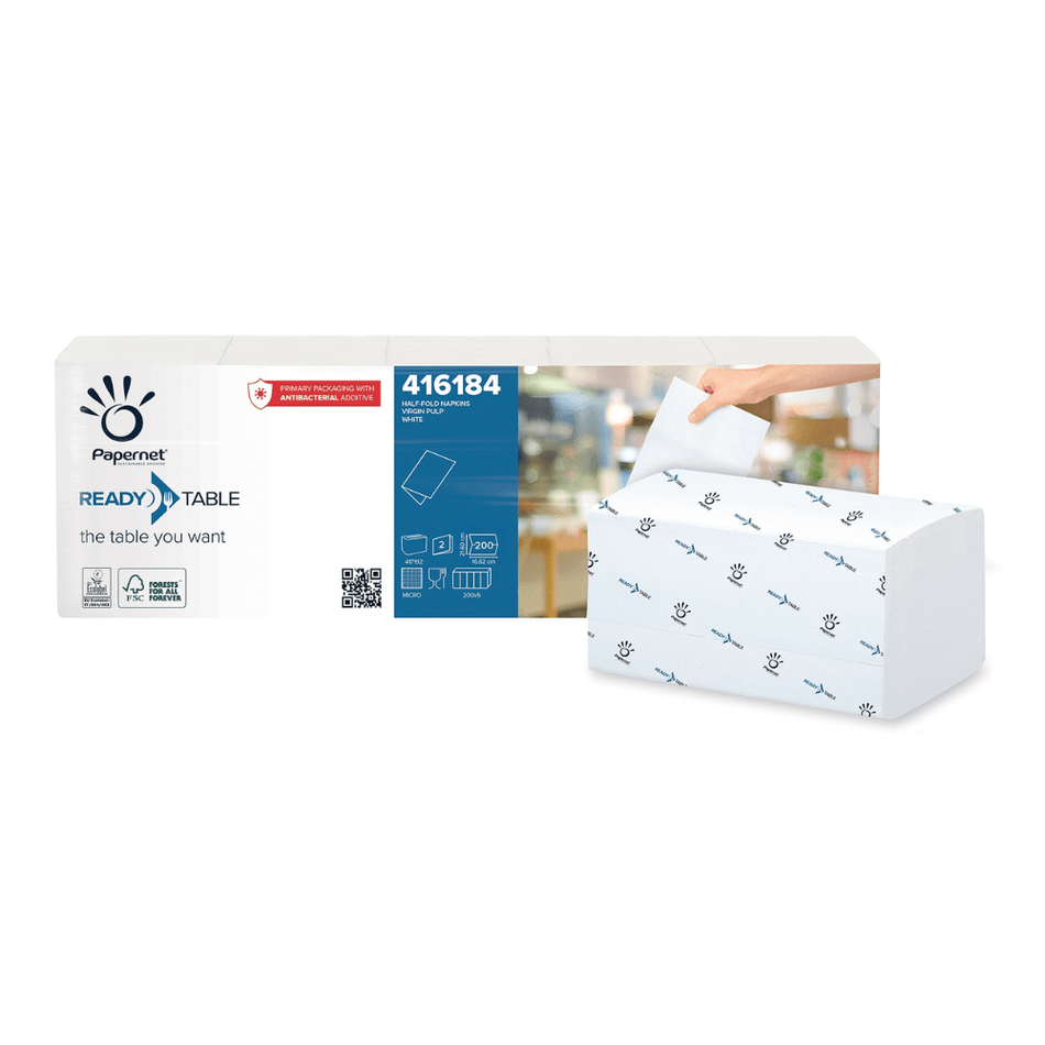Papernet ½ Falz Servietten mit Ready Table Technologie, 416184   | Packung (1000 Blätter)