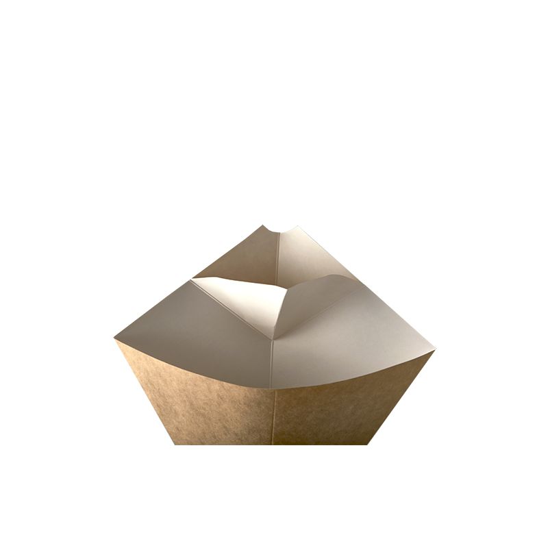 PAPSTAR "pure" Pommes-Frites-Spitztüten mit Dip-Ecke Pappe 19,5 cm x 16,5 cm braun/weiss Füllinhalt 100 g