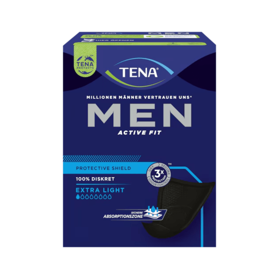 TENA Men Active Protective Shield Extra Light Inkontinenzeinlage  | Packung (14 Stück)