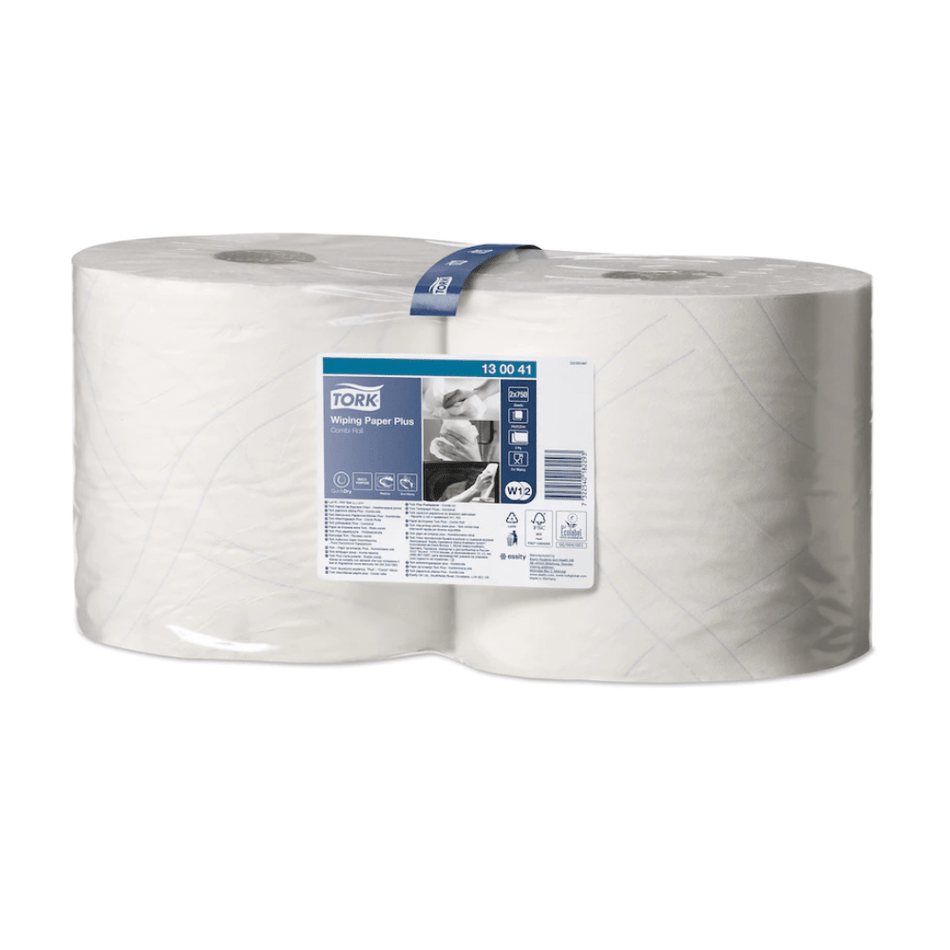 Tork 130041 Starke Mehrzweck-Papierwischtücher Premium W1 W2 255m/23,5cm 2-lagig | Karton (2 Rollen)