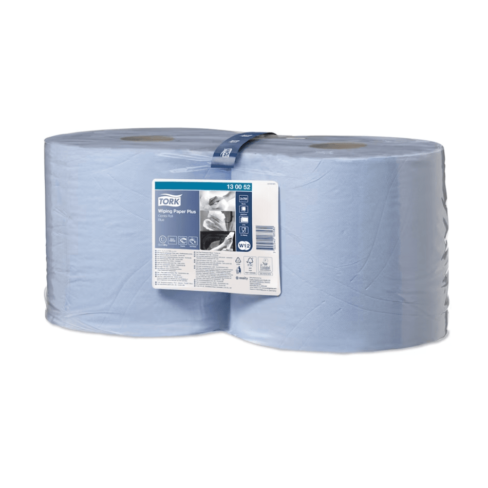Tork 130052 Starke Mehrzweck-Papierwischtücher Premium W1+W2 2-lagig | Karton (2 Rollen)