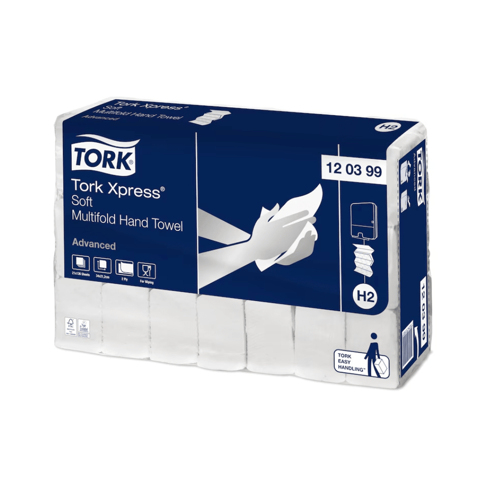 Tork Xpress® 120399 weiches Multifold-Handtuch Advanced H2 2-lagig 34cm | Karton (21 Packungen)