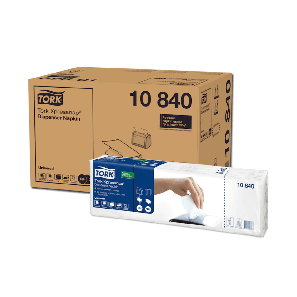 Tork Xpressnap® 10840 Weiße Spenderserviette Universal N4 1-lagig  | Karton (8 Packungen)