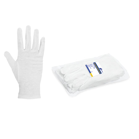 Meditrade Zwirnhandschuhe Unterziehhandschuh aus reiner Baumwolle – Produkt und Verpackung