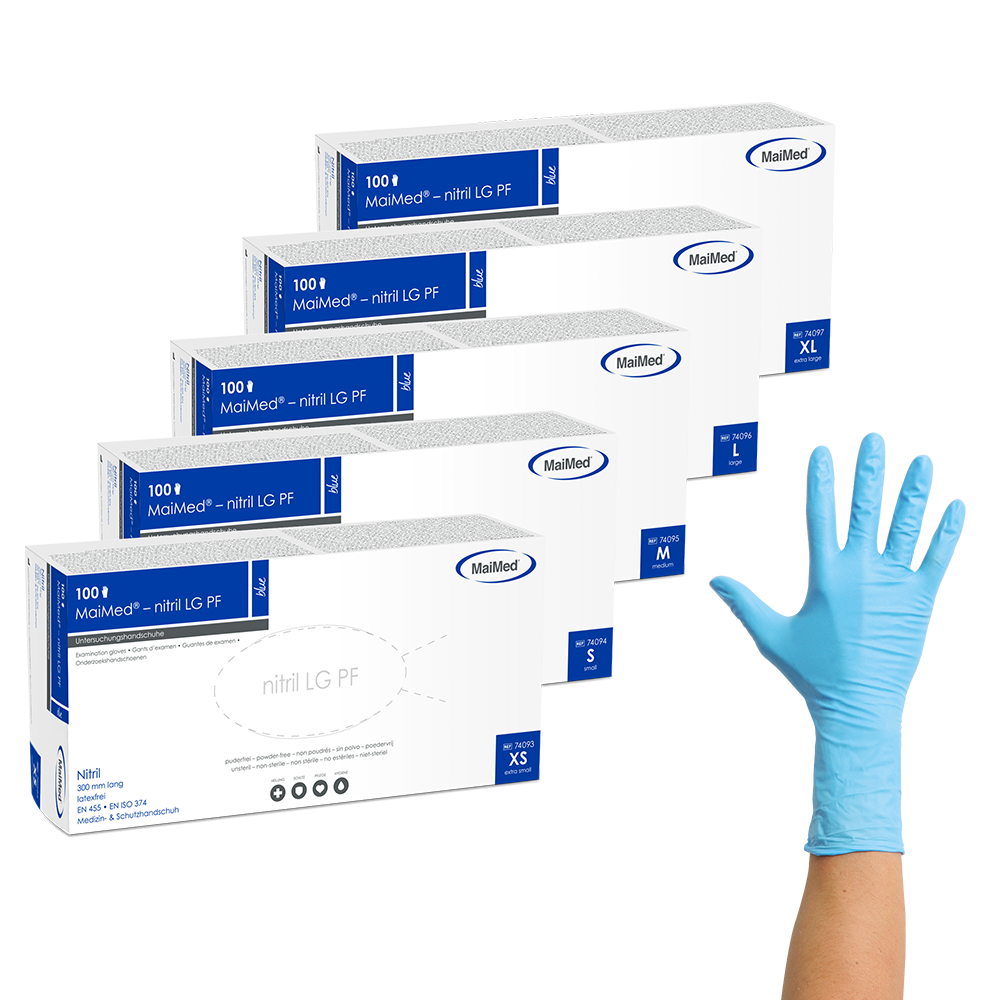 MaiMed® nitril LG PF - Nitril-Untersuchungshandschuh | Größe: XS