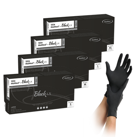 MaiMed® Black LX - Latex-Untersuchungshandschuh | Größe: S