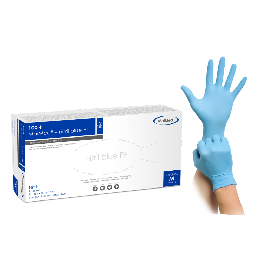 MaiMed® nitril blue PF - Nitril-Untersuchungshandschuh