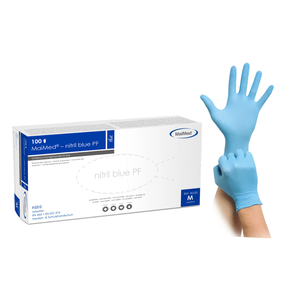 MaiMed® nitril blue PF - Nitril-Untersuchungshandschuh