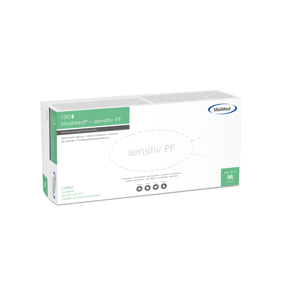 MaiMed® sensitiv PF - Latex-Untersuchungshandschuh | Größe: M