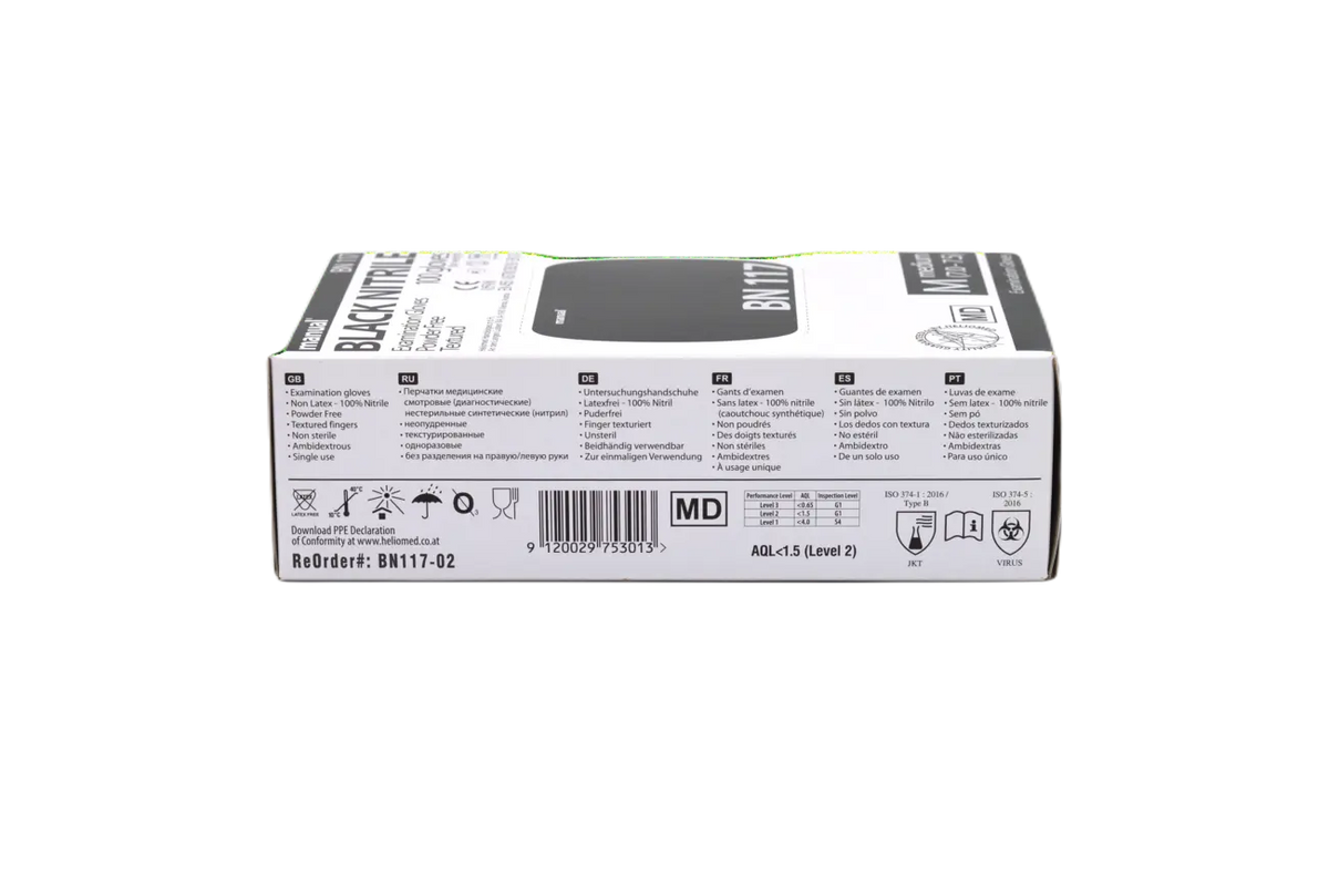 Manual Black Nitril Untersuchungshandschuhe BN117 - Medical Deal
