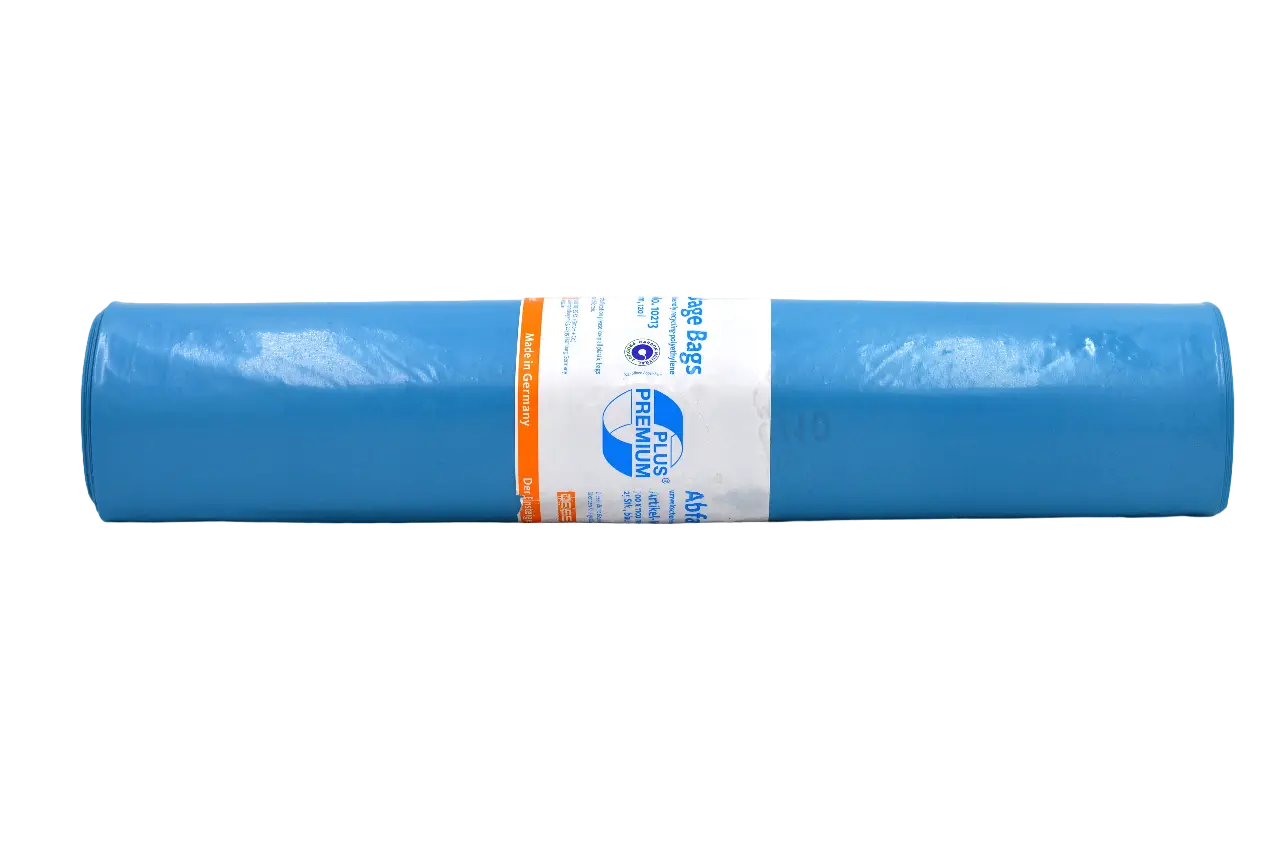 DEISS PREMIUM Abfallsäcke 120 Liter, Recycling-LDPE blau - Medical Deal