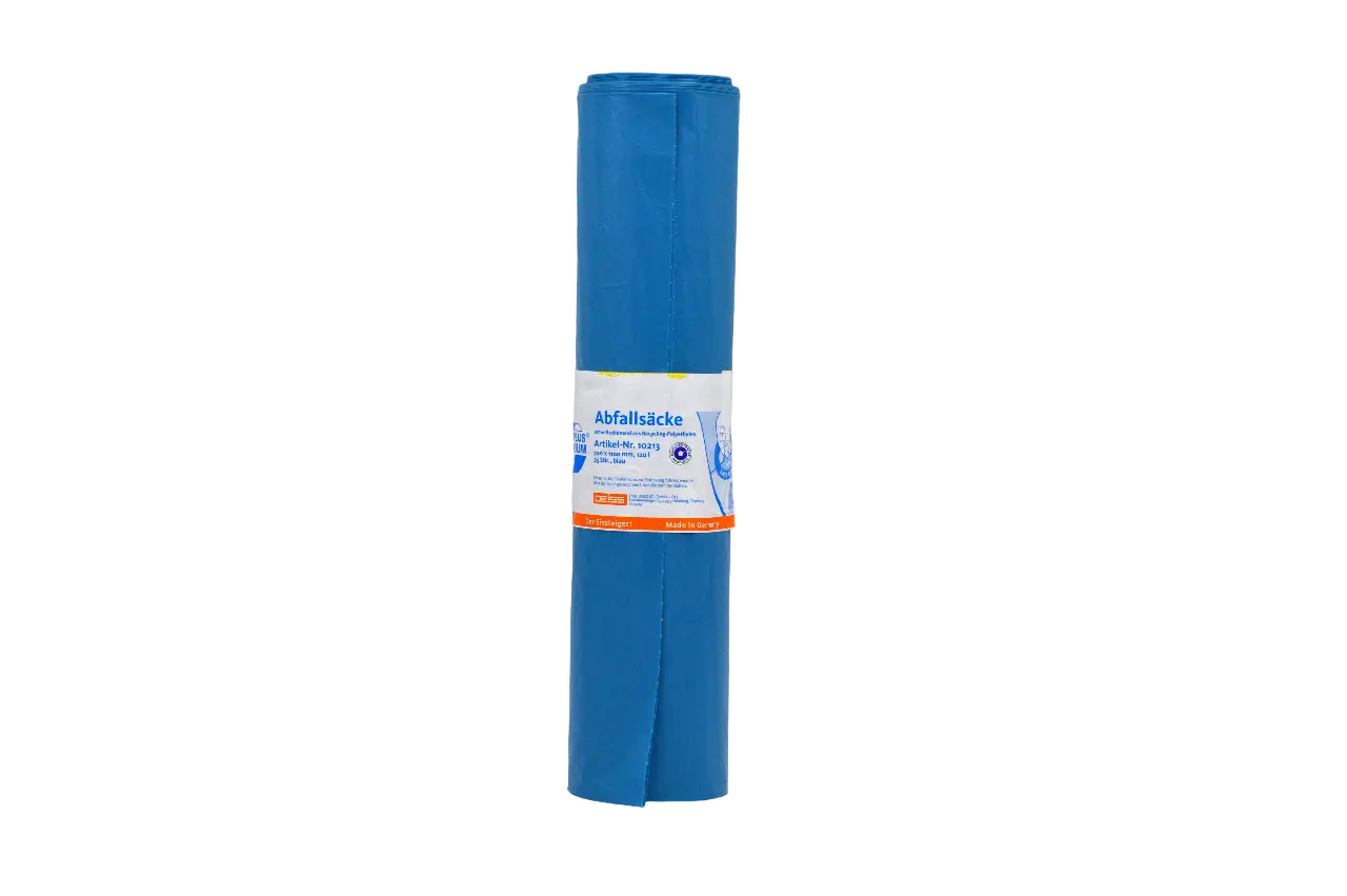 DEISS PREMIUM Abfallsäcke 120 Liter, Recycling-LDPE blau - Medical Deal